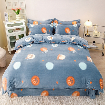 91家纺网 家纺一手货源 找家纺 （总）尚品凤凰2025新款高克重印花牛奶绒四件套-工艺款