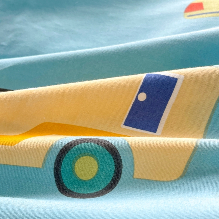 91家纺网 家纺一手货源 找家纺 翎盈家纺 2023新款纯棉全棉喷气印花柔软舒适枕套 汽车小镇