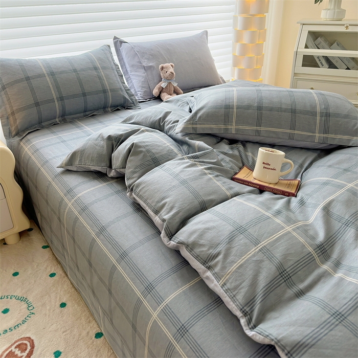 91家纺网 家纺一手货源 找家纺 元元被芯 2023新增全棉13372夹棉被套四件套 北欧格