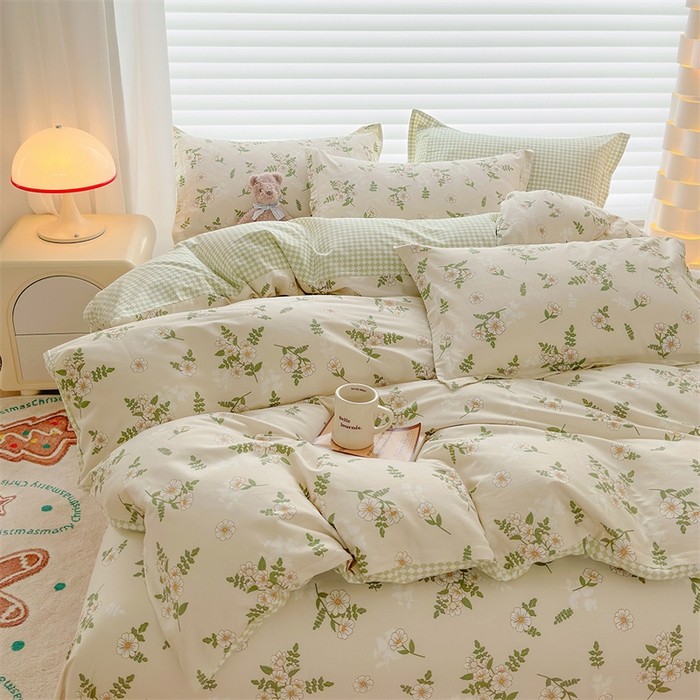 91家纺网 家纺一手货源 找家纺 元元被芯 2023新增全棉13372夹棉被套四件套 婷语花间