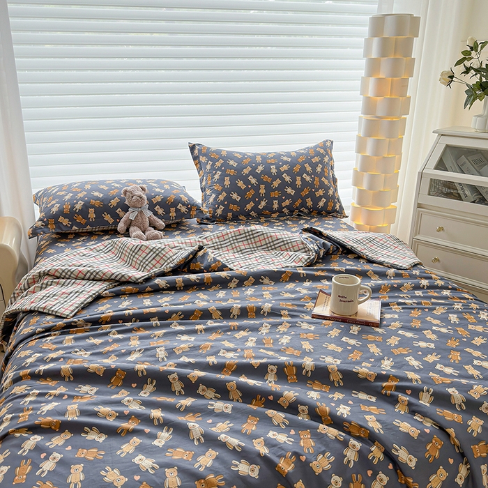 91家纺网 家纺一手货源 找家纺 元元被芯 2023新增13372全棉夏被四件套 熊本