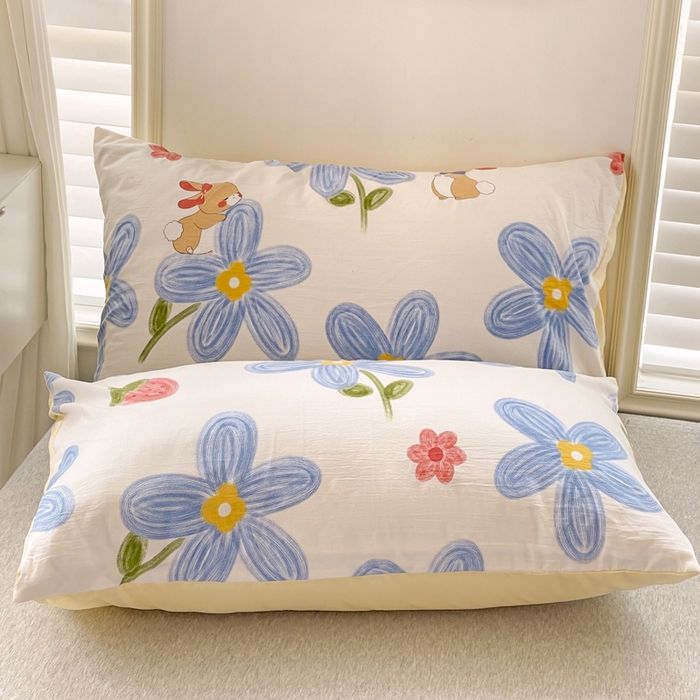 91家纺网 家纺一手货源 找家纺 寐居 2023新款A类水洗棉印花冬被 花兔