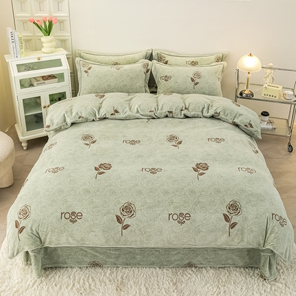 91家纺网 家纺一手货源 找家纺 （总）尚品凤凰2025新款高克重印花牛奶绒四件套-工艺款