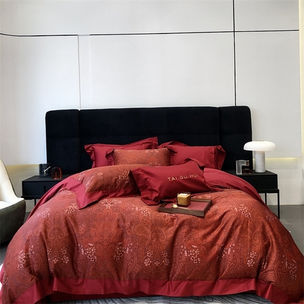 2023 太古汇 新款长绒棉雅婚庆系列四件套 索菲亚