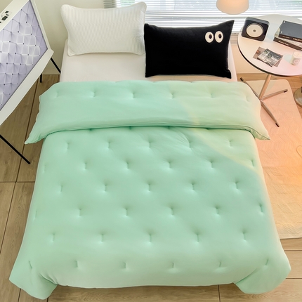 寐居 2023新款A类撞色针织棉冬被 海盐绿