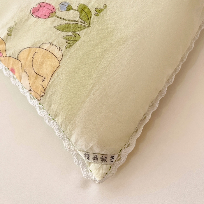 91家纺网 家纺一手货源 找家纺 寐居 2023新款A类水洗棉印花冬被 花园兔兔