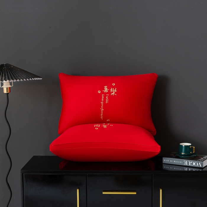 91家纺网 家纺一手货源 找家纺 糖果枕芯 2023新款全棉婚庆枕芯枕头 喜乐