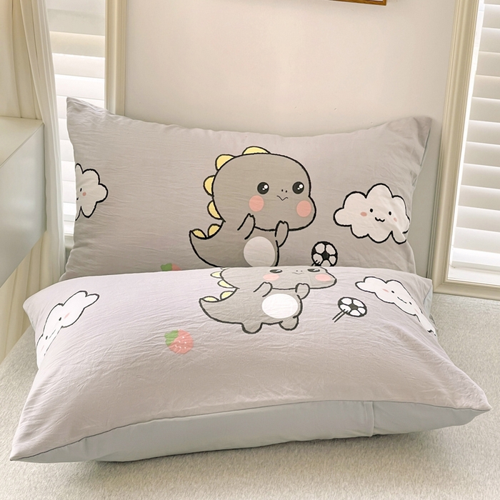 91家纺网 家纺一手货源 找家纺 寐居 2023新款A类水洗棉印花冬被 泡泡恐龙