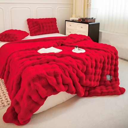 91家纺网 家纺一手货源 找家纺 （总）尚品绵羊毛毯 2025新款仿裘皮皮草貂皮毛毯轻奢高端婚庆加厚双层拉舍尔毛毯