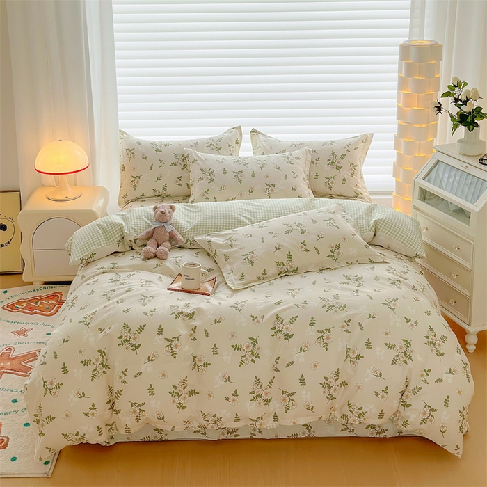 91家纺网 家纺一手货源 找家纺 元元被芯 2023新增全棉13372夹棉被套四件套 婷语花间