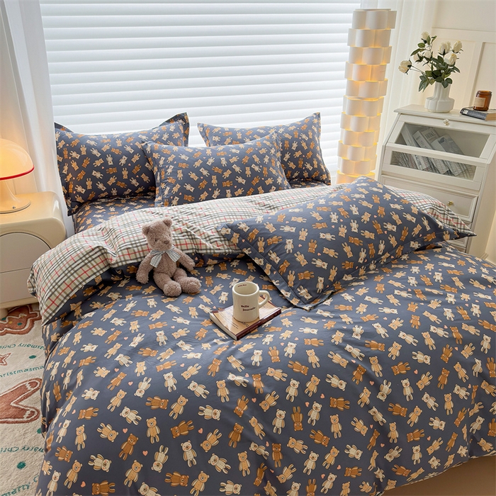 91家纺网 家纺一手货源 找家纺 元元被芯 2023新增全棉13372夹棉被套四件套 熊本