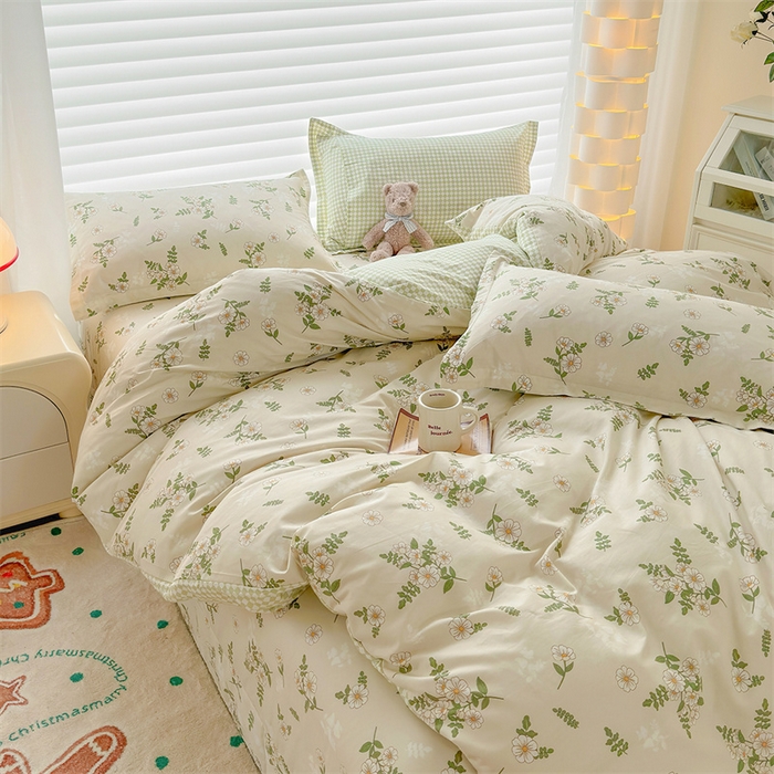 91家纺网 家纺一手货源 找家纺 元元被芯 2023新增全棉13372夹棉被套四件套 婷语花间