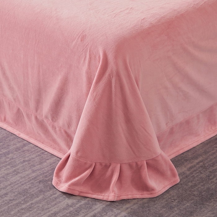 91家纺网 家纺一手货源 找家纺 新款牛奶绒绣花款四件套系列 清仓价！ 浅粉