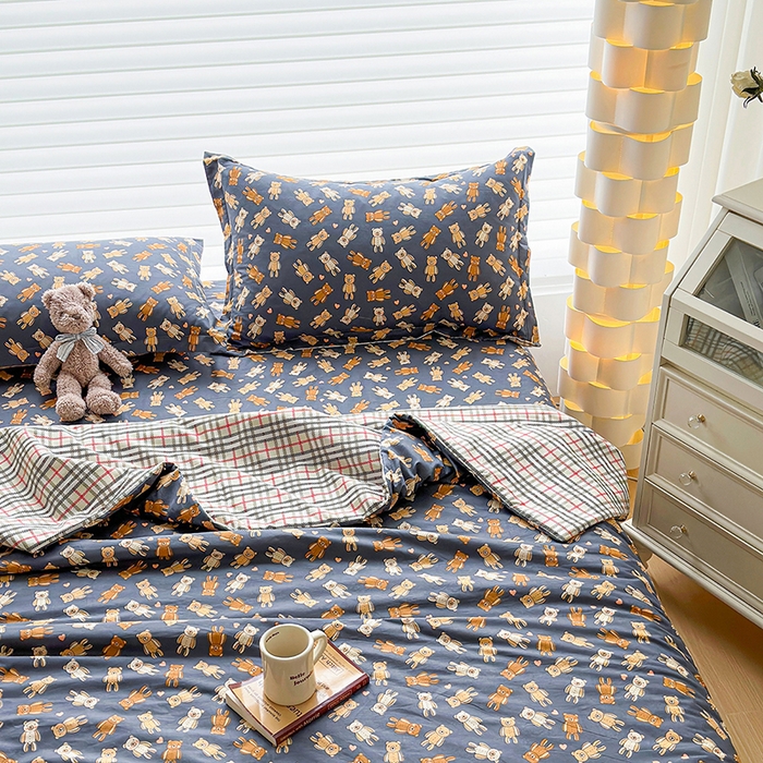 91家纺网 家纺一手货源 找家纺 元元被芯 2023新增13372全棉夏被四件套 熊本