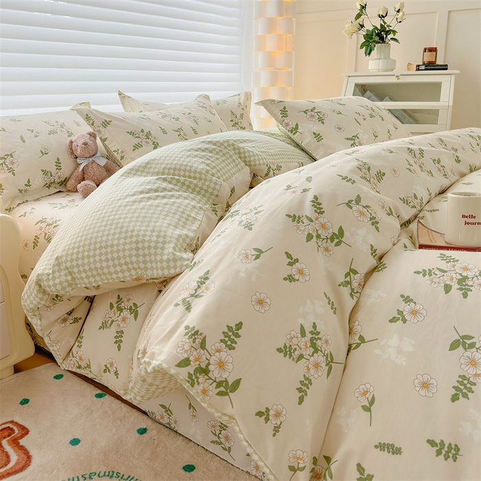 91家纺网 家纺一手货源 找家纺 元元被芯 2023新增全棉13372夹棉被套四件套 婷语花间