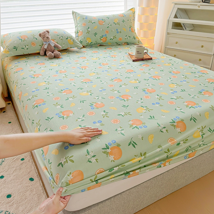 91家纺网 家纺一手货源 找家纺 元元被芯 2023新增全棉13372床笠 水果达人