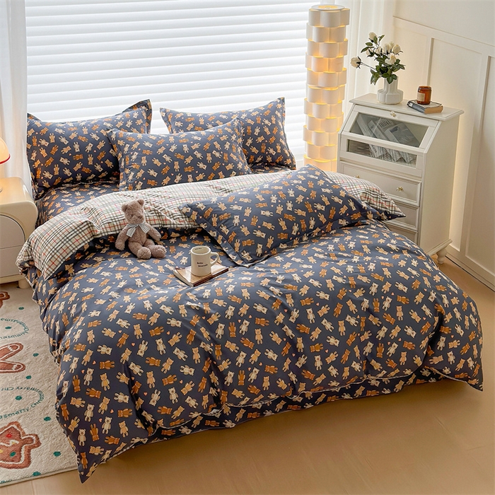 91家纺网 家纺一手货源 找家纺 元元被芯 2023新增全棉13372夹棉被套四件套 熊本