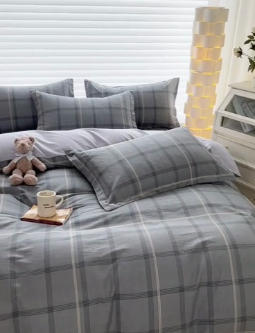 91家纺网 家纺一手货源 找家纺 元元被芯 2023新增全棉13372夹棉被套四件套 北欧格