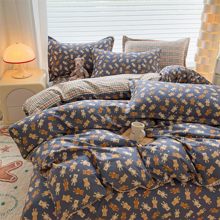 91家纺网 家纺一手货源 找家纺 元元被芯 2023新增全棉13372夹棉被套四件套 熊本