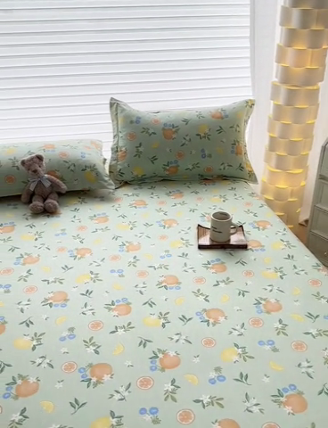 91家纺网 家纺一手货源 找家纺 元元被芯 2023新增全棉13372床笠 水果达人