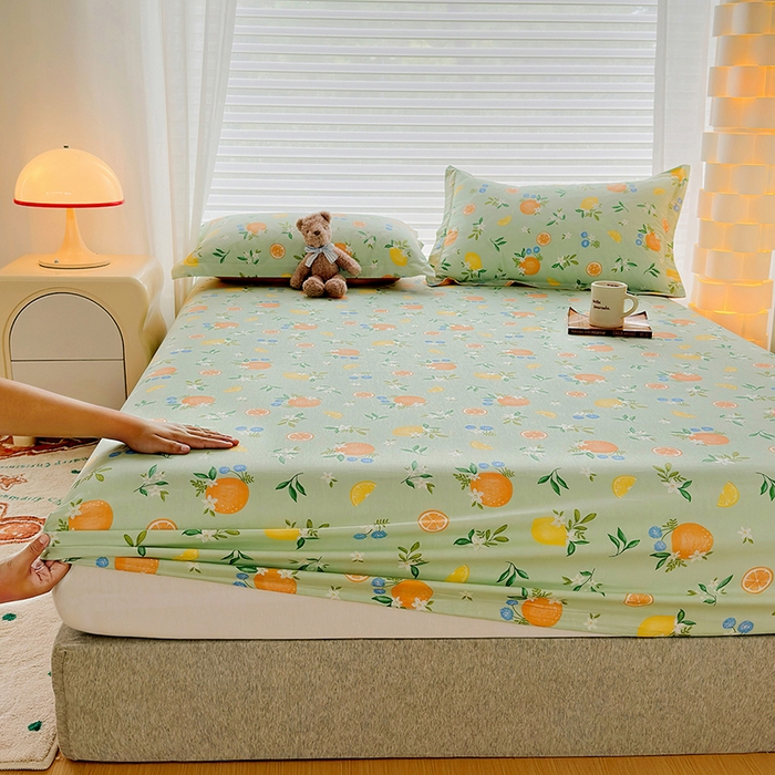 91家纺网 家纺一手货源 找家纺 元元被芯 2023新增全棉13372床笠 水果达人