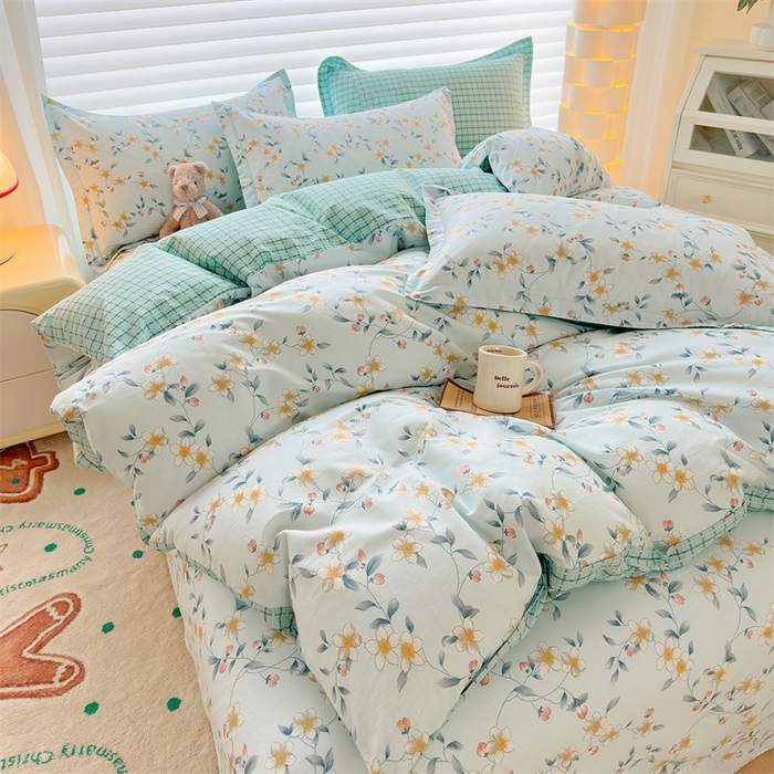 91家纺网 家纺一手货源 找家纺 元元被芯 2023新增全棉13372夹棉被套四件套 爱洛