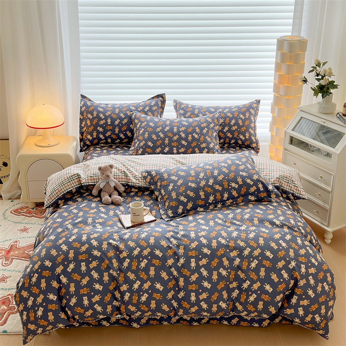 91家纺网 家纺一手货源 找家纺 元元被芯 2023新增全棉13372夹棉被套四件套 熊本