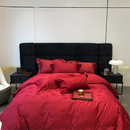 2023 太古汇 新款长绒棉雅婚庆系列四件套 玫瑰花语-红色