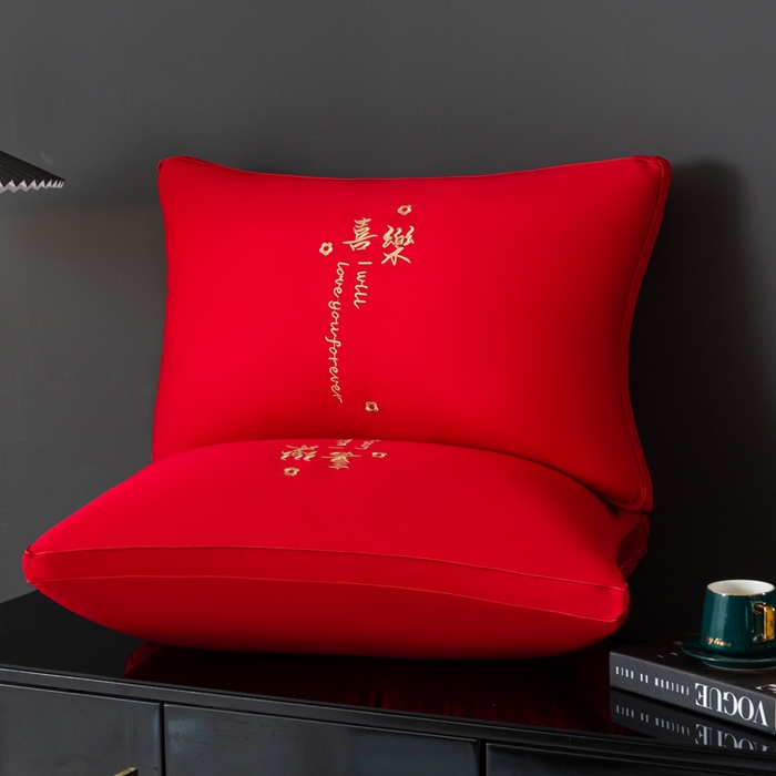 91家纺网 家纺一手货源 找家纺 糖果枕芯 2023新款全棉婚庆枕芯枕头 喜乐