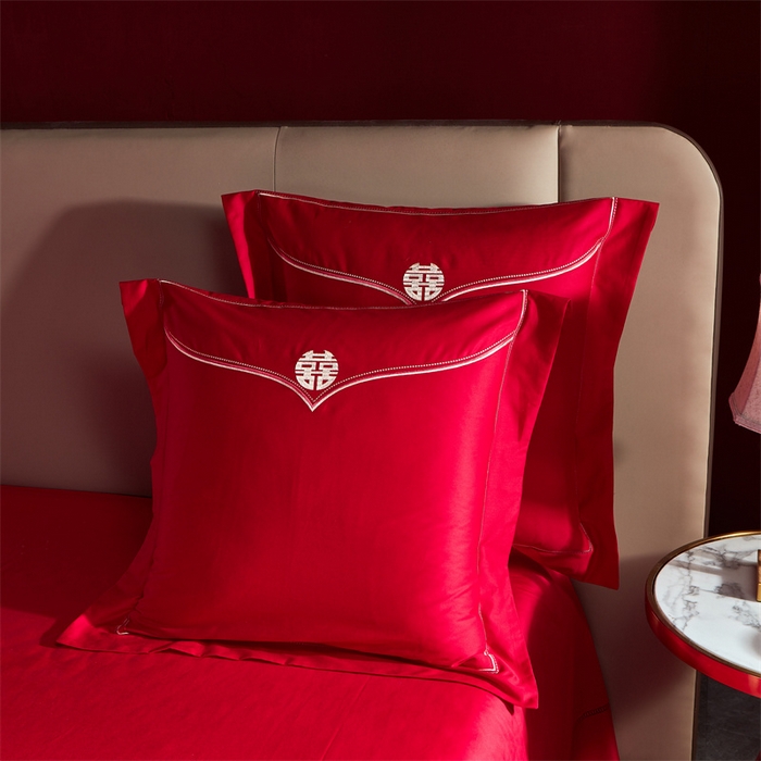 91家纺网 家纺一手货源 找家纺 宏羽纺 2024新款纯棉新中式刺绣婚庆多件套百子呈祥