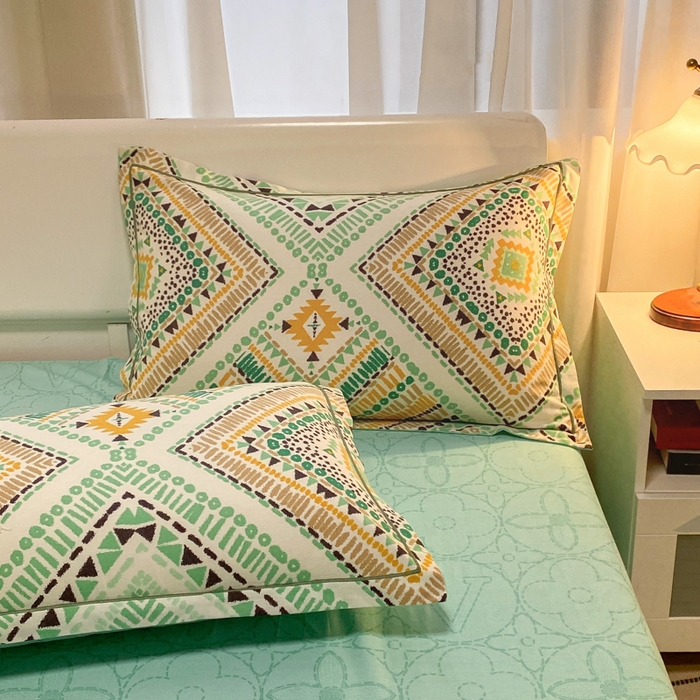 91家纺网 家纺一手货源 找家纺 新印象 2023新款柔软贴服全棉磨毛印花四件套 泓波