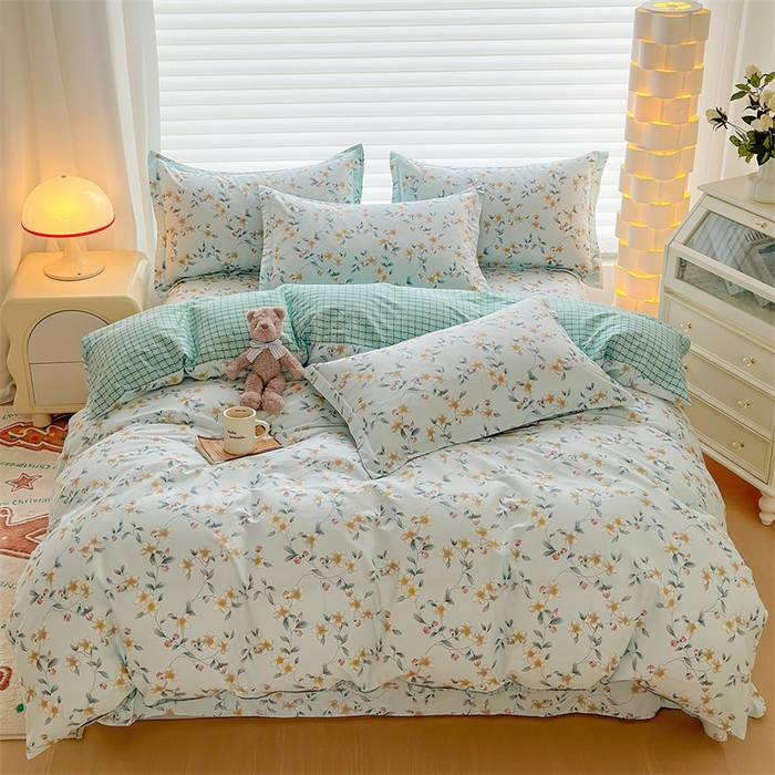 91家纺网 家纺一手货源 找家纺 元元被芯 2023新增全棉13372夹棉被套四件套 爱洛