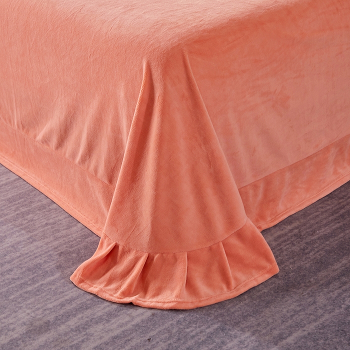 91家纺网 家纺一手货源 找家纺 新款牛奶绒绣花款四件套系列 清仓价！ 桔色