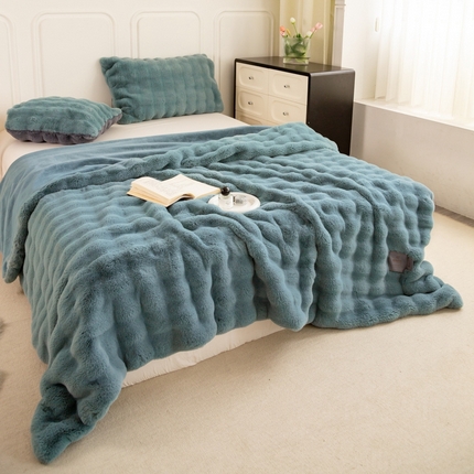 91家纺网 家纺一手货源 找家纺 （总）尚品绵羊毛毯 2025新款仿裘皮皮草貂皮毛毯轻奢高端婚庆加厚双层拉舍尔毛毯