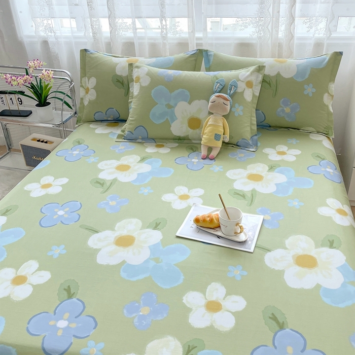 91家纺网 家纺一手货源 找家纺 翎盈家纺 2023新款纯棉全棉喷气印花柔软舒适床单 雅秀