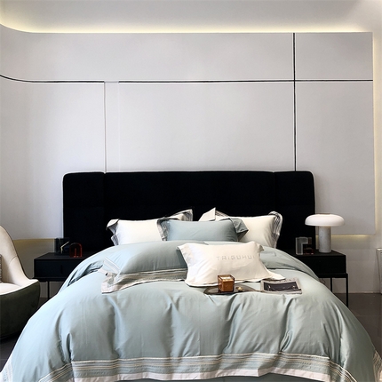 2023 太古汇 新款长绒棉四件套-曼哈顿 曼哈顿-蓝绿