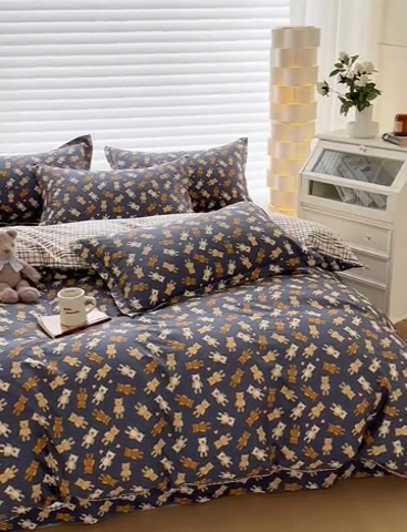 91家纺网 家纺一手货源 找家纺 元元被芯 2023新增全棉13372夹棉被套四件套 熊本