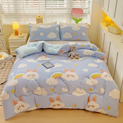 寐居 2023新款A类水洗棉印花冬被 晴天兔