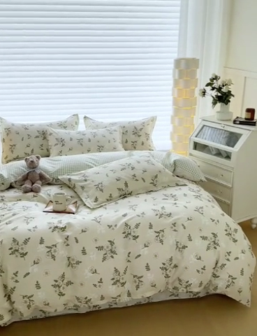 91家纺网 家纺一手货源 找家纺 元元被芯 2023新增全棉13372夹棉被套四件套 婷语花间