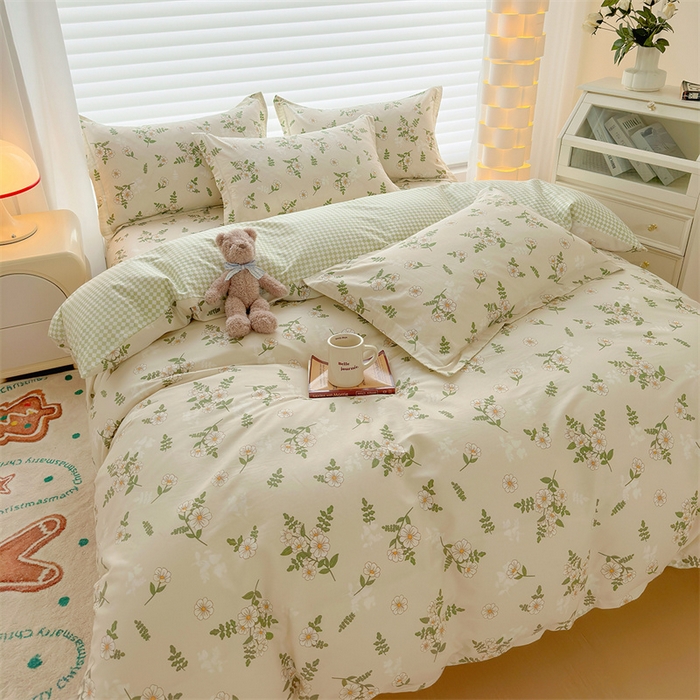 91家纺网 家纺一手货源 找家纺 元元被芯 2023新增全棉13372夹棉被套四件套 婷语花间