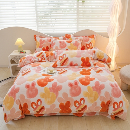 91家纺网 家纺一手货源 找家纺 （总）尚品凤凰2025新款高克重印花牛奶绒四件套-工艺款