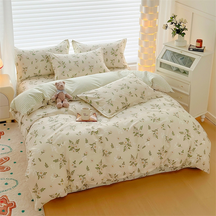 91家纺网 家纺一手货源 找家纺 元元被芯 2023新增全棉13372夹棉被套四件套 婷语花间