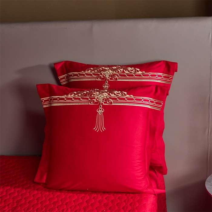 91家纺网 家纺一手货源 找家纺 宏羽纺 2024新款纯棉新中式刺绣婚庆多件套锦绣传承-金