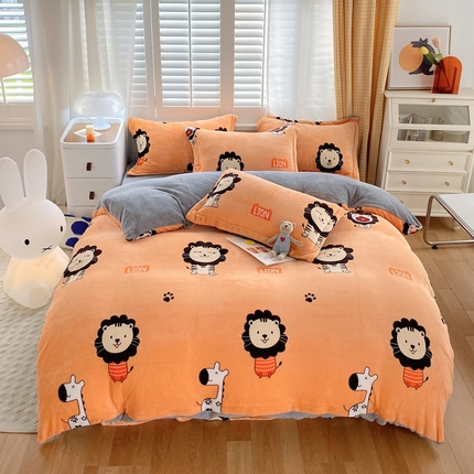 91家纺网 家纺一手货源 找家纺 （总）聚莹家纺 2023新款牛奶绒印花四件套