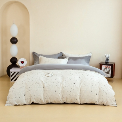 91家纺网 家纺一手货源 找家纺 （总）印季家纺 2024新款印季-淡墨痕-混纺磨毛四件套