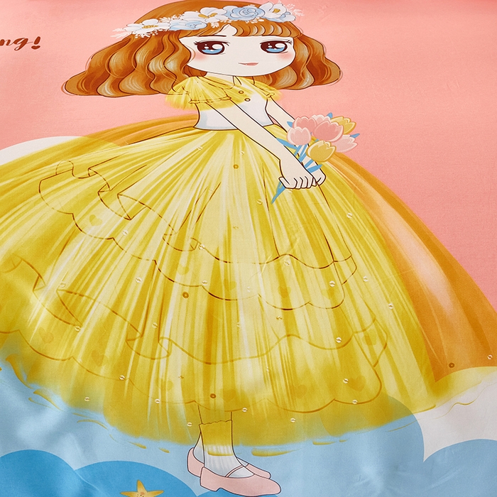 91家纺网 家纺一手货源 找家纺 雲归梦 2023年新款加厚全棉生态磨毛大版四件套小仙女 粉