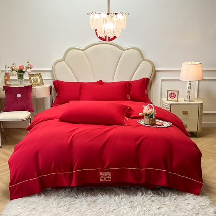 91家纺网 家纺一手货源 找家纺 （总）千希家纺 2024新款加厚磨毛网红爆款婚庆四件套