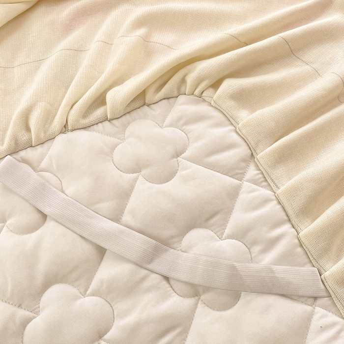 91家纺网 家纺一手货源 找家纺 梦舒羽 牛奶绒夹棉床裙床罩床单床盖床护垫套三件套 郁金香