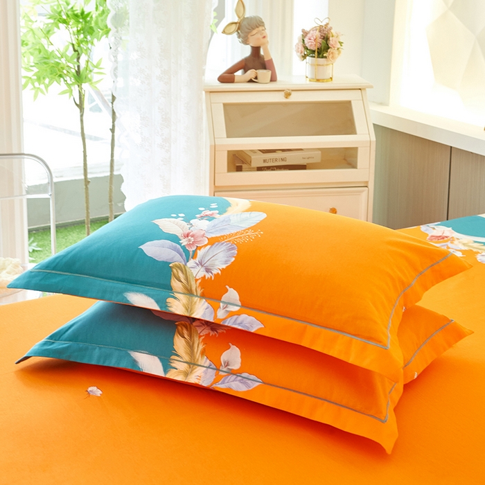 91家纺网 家纺一手货源 找家纺 雲归梦 2023年新款加厚全棉生态磨毛大版四件套美悦东方 蓝