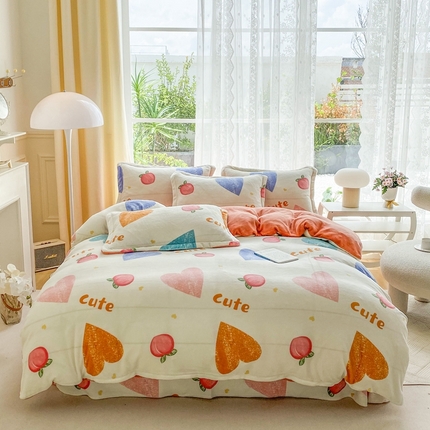 91家纺网 家纺一手货源 找家纺 （总）聚莹家纺 2023新款牛奶绒印花四件套